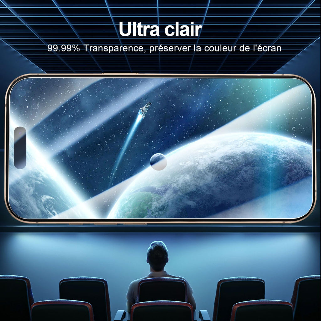 NEW'C for iPhone 17, iPhone 17 Pro, iPhone 16 Pro Screen Protector | 3 Pack, HD Clear, Easy Installation Tool Included, Tempered Glass, 9H Hardness, Scratch Resistant, Bubble Free