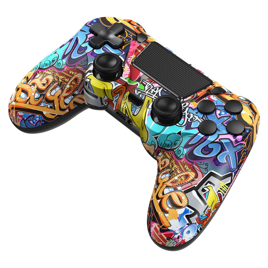TIANHOO Wireless Controller Compatible with PS4/Pro/Slim | with Vibration Feedback, Motion Sensing, Touchpad, Light Bar, Share, 3.5mm Headphone Jack(Graffiti)