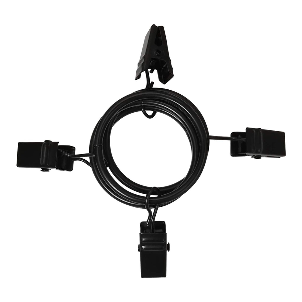 AMZSEVEN 40 Pack Metal Curtain Rings with Clips, 1.26 in ID, Black | Curtain clip rings fit rods up to 1 inch in diameter; securely hold curtains, baby pants on hangers and hair bows