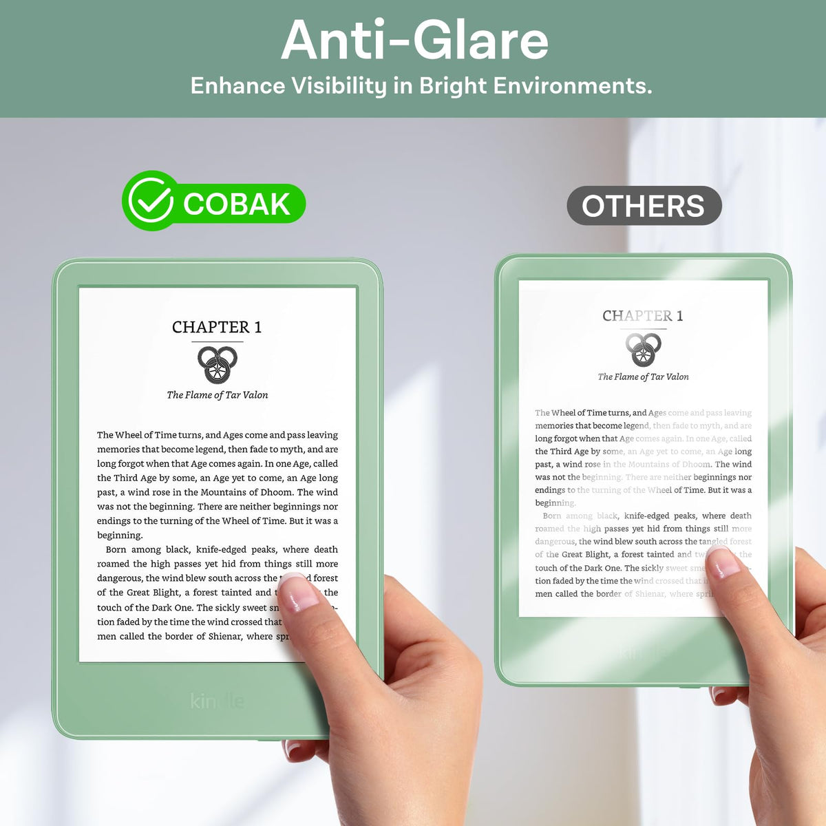 CoBak 3 PackScreen Protector for 6" Kindle 2024 and 2022 (11 Generation) | Anti-Glare Matte, High Clarity, Fingerprint Resistant, Bubble-Free, Precisely‑Cut for Kindle Accessories