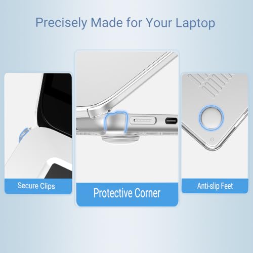 MOSISO Compatible with MacBook Air 13 inch Case M5 2026 M4 M3 M2 2025-2022 | A3449 A3240 A3113 A2681, Hard Shell&Keyboard Cover&Screen Film&Type C for MacBook Air 13.6 inch Case, Crystal Clear