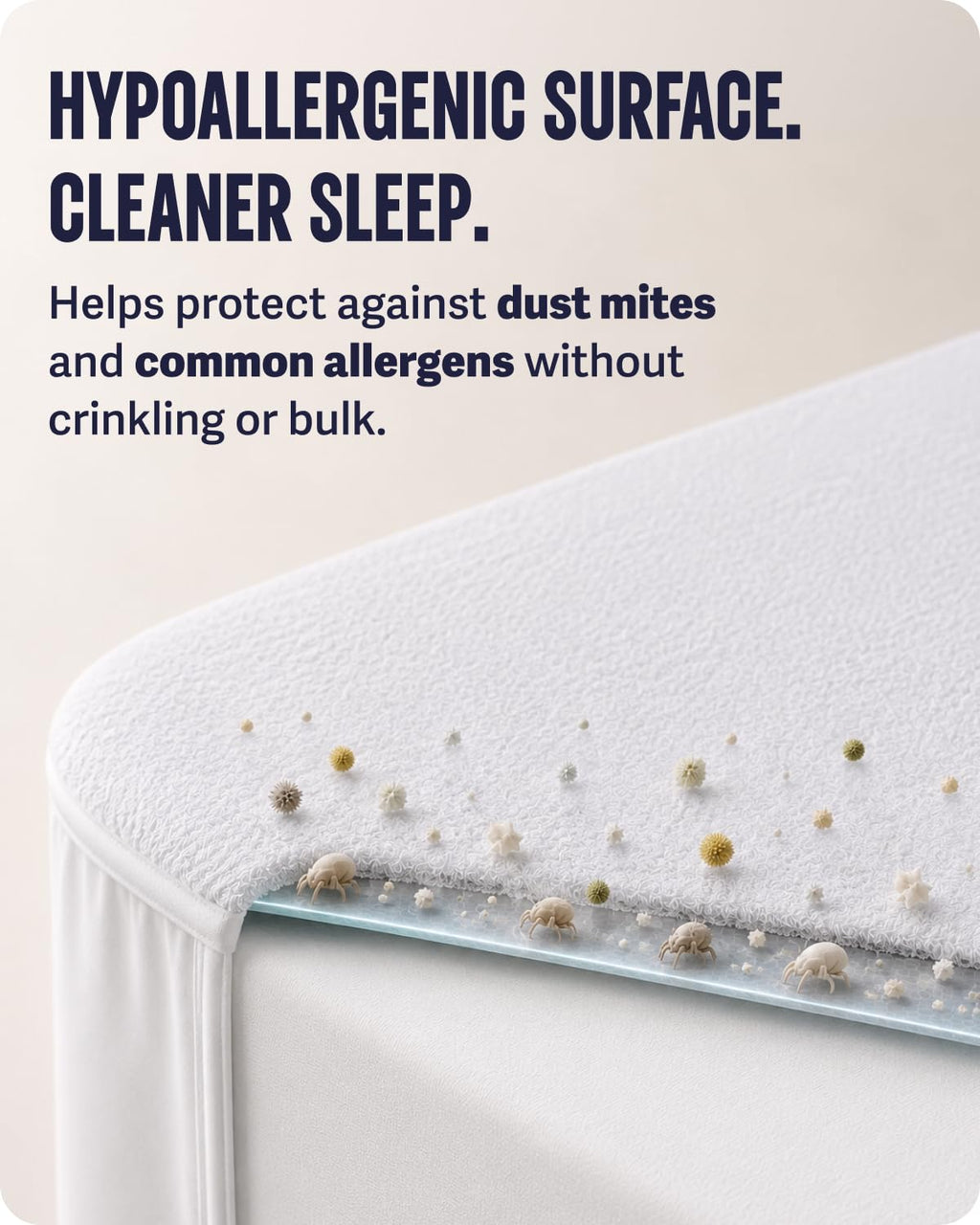 SafeRest Waterproof Queen Size Mattress Protector | Fitted with Stretchable Pockets, Machine Washable, Cotton Blend Mattress Cover for Bed