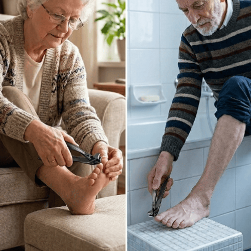 Ergonomic Long-Handle Curved Nail Clipper