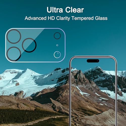 Ailun 3 Pack Camera Lens Protector for iPhone 17 Pro Max, Tempered Glass | Tempered Glass, Ultra HD, Anti-Scratch, Case Friendly