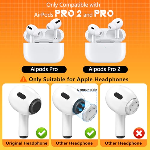 Inesore 4 Pairs Replacement Ear Tips for AirPods Pro 2nd/1st (White) | (2019/2022/2023) with Noise Reduction Hole & Built-in dust Guard Screen,Silicone, with Cleaner Pen,4 Size (XS/S/M/L)