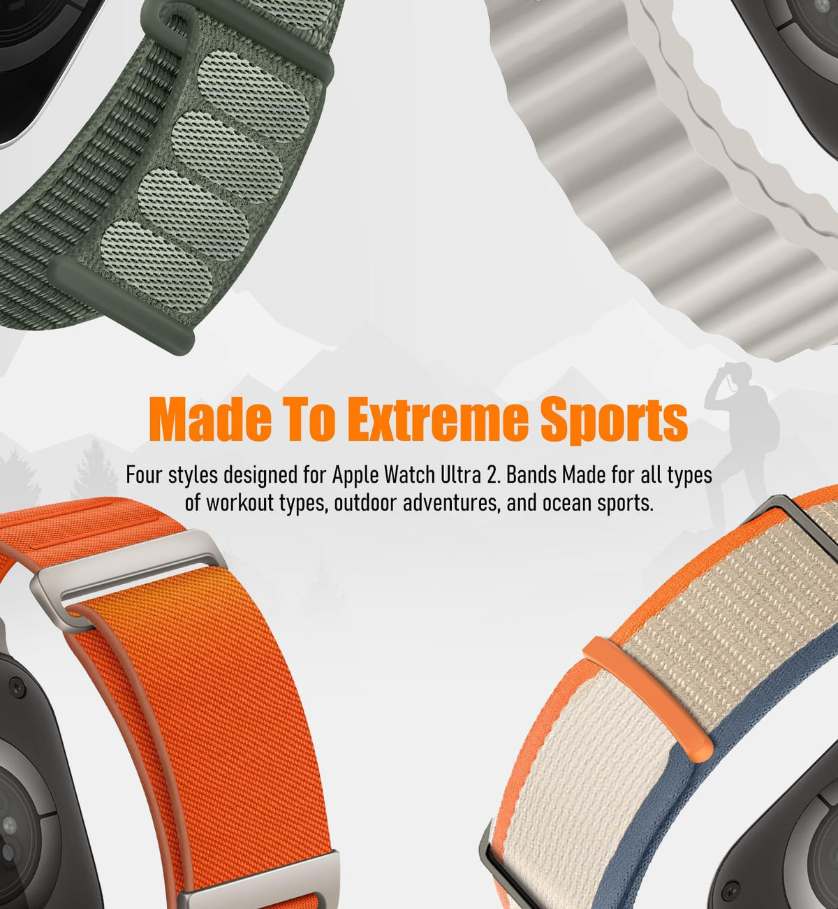 8 Pack Compatible with Apple Watch Ultra 3/Ultra 2 Bands for Men Women 49mm | 46mm 45mm 44mm 42mm Trail Loop+Alpine Loop+Ocean+Nylon Sport Loop for iWatch Ultra 4/3/2 Series 12/11/10/9/8/7/6/5/4/3/SE3 2