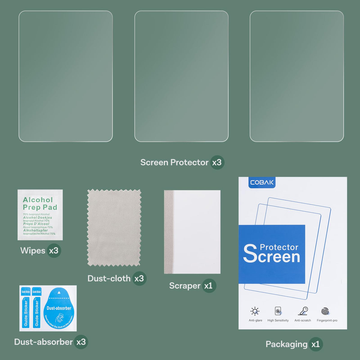 CoBak 3 PackScreen Protector for 6" Kindle 2024 and 2022 (11 Generation) | Anti-Glare Matte, High Clarity, Fingerprint Resistant, Bubble-Free, Precisely‑Cut for Kindle Accessories