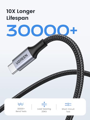 UGREEN 100W USB C to USB C Cable, Fast Charging, 2-Pack, 3.3ft, Black | For iPhone 18/17/16/15, MacBook Pro/Air, iPad Pro/Air/Mini, Galaxy S26/S25/S24, XPS, Pixel, Switch. Built-in E-marker chip