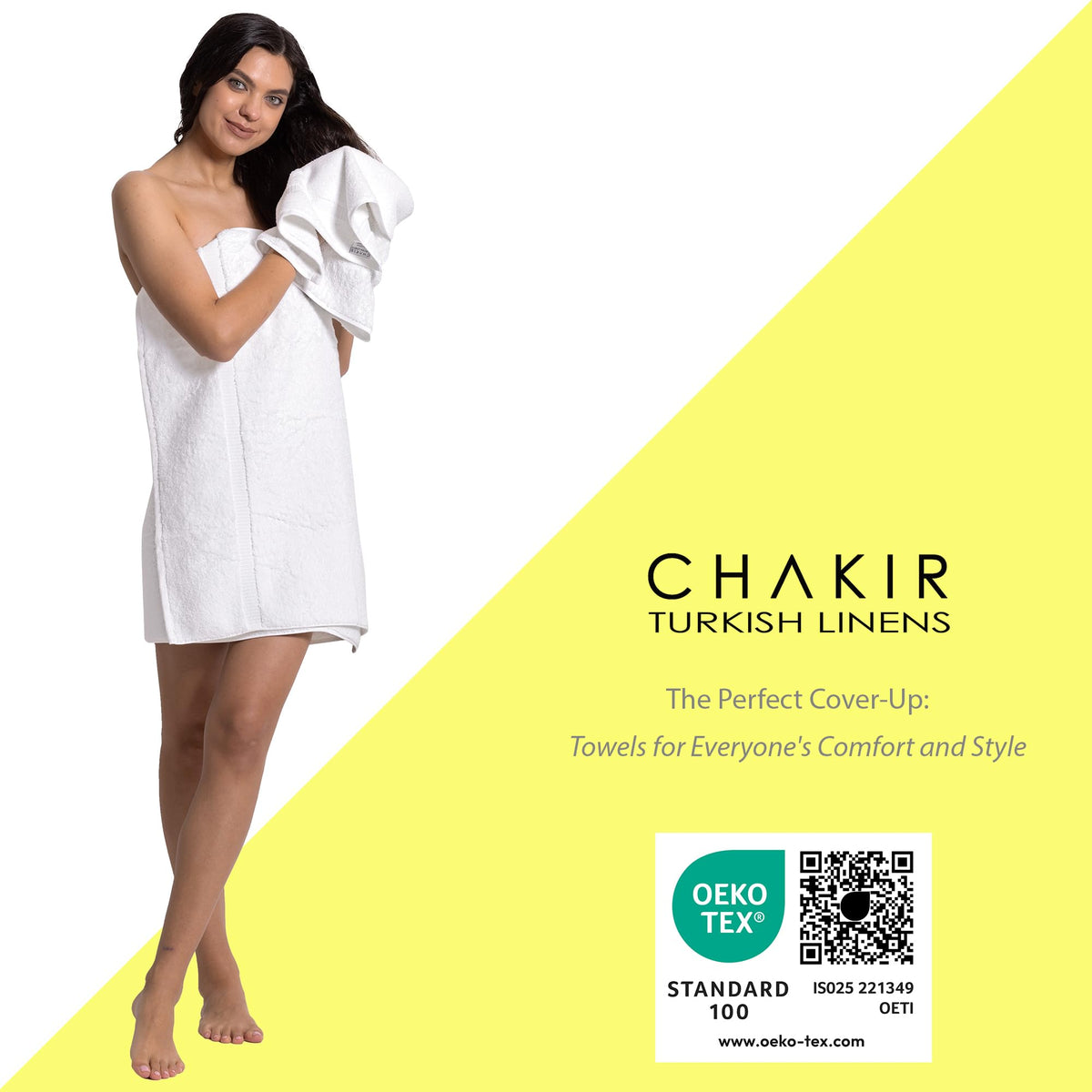 Chakir Turkish Linens 100% Cotton 4-Pack Bath Towels 27x54, White | Premium Cotton Turkish Bath Towels, Set Of 4 At 27x54, Oeko-Tex Certified, Soft Plush And Absorbent