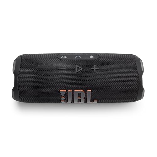 JBL Flip 7 Portable Bluetooth Speaker, Waterproof and Drop-Proof - Black | Up To 16 Hours Playtime, IP68 Dustproof Build, Clip-On Loop, USB C Lossless Audio, Links With Other Speakers For Outdoor Use