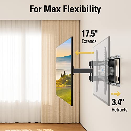 Mounting Dream Full Motion TV Wall Mount for 32-70 Inch TVs up to 110lbs | Mount Bracket with Swivel and Tilt, TV Bracket with Articulating Dual Arms, Fits 16” Studs, Max VESA 400X400 mm, MD2380
