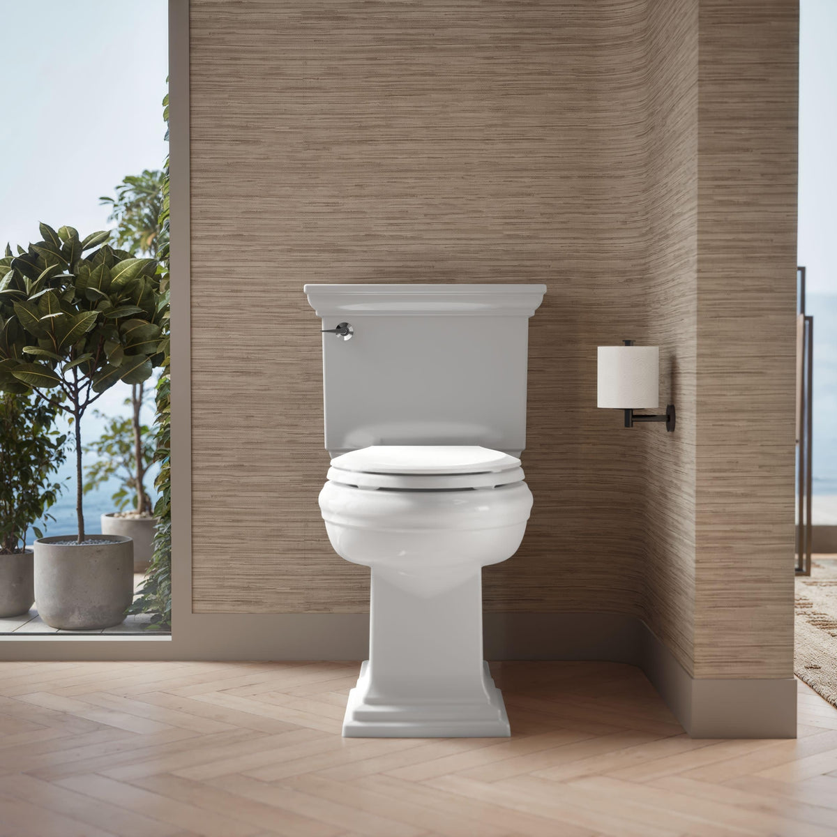 KOHLER Cachet ReadyLatch Elongated Slow Close Toilet Seat, White | 4636-RL-0, Quiet Lid, Contoured Grip-Tight Bumpers Installation Hardware, Apartment Essentials