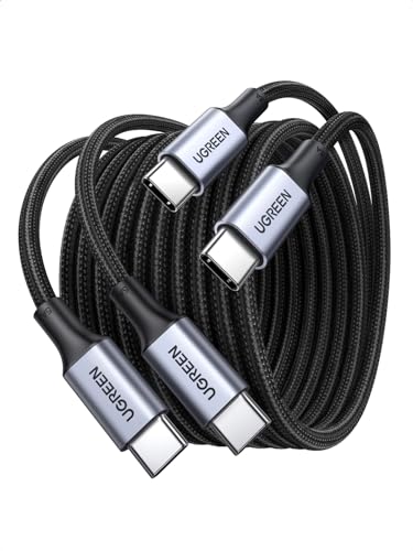 UGREEN 100W USB C to USB C Cable, Fast Charging, 2-Pack, 3.3ft, Black | For iPhone 18/17/16/15, MacBook Pro/Air, iPad Pro/Air/Mini, Galaxy S26/S25/S24, XPS, Pixel, Switch. Built-in E-marker chip