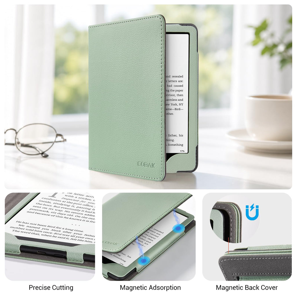 CoBak Case for 7"/6.8" Kindle Paperwhite 13/12th Gen &Kindle Colorsoft 2026 | for Signature Edition (2026/2024), Foldable Kickstand, Card Slot, Hand Strap, Auto Sleep/Wake, PU Leather Stand Cover