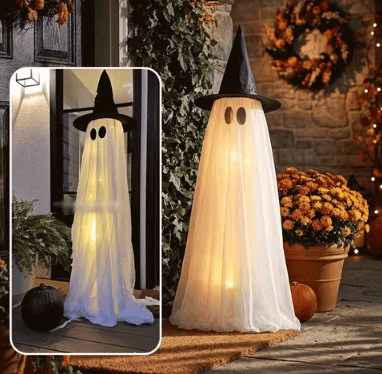 Halloween Spooky Lighted Ghost Decor Set