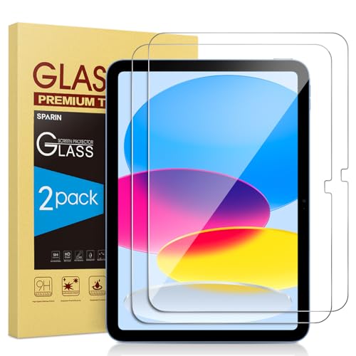 SPARIN 2 Screen Protector for iPad A16 /10th Gen 2025/2022, [11’’/10.9’’] | 2 Pack for iPad 11th/10th Gen, Tempered Glass, Case Friendly, Anti-Scratch, Touch Sensitive, Apple Pencil Compatible