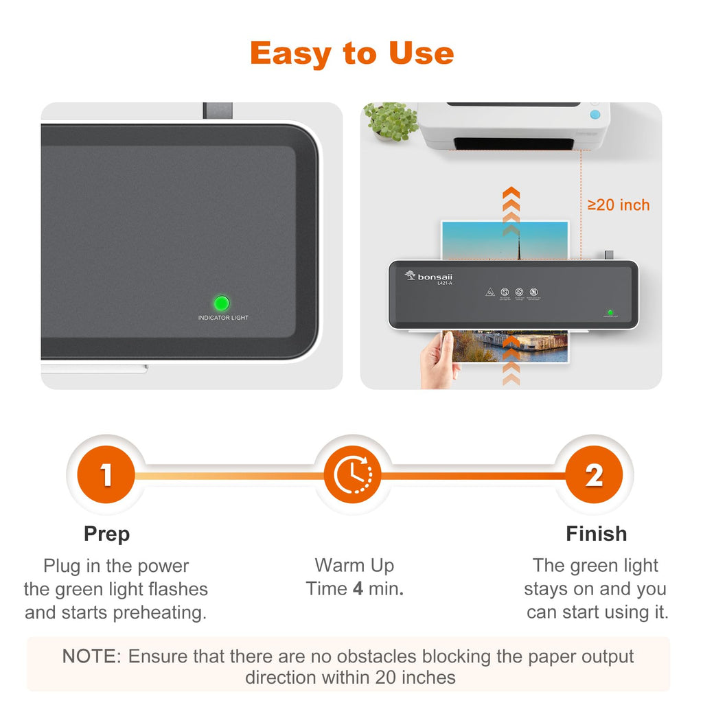 Bonsaii 9 Inch Thermal Laminator Machine, Compact Photo Laminating Tool