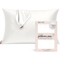 Kitsch Satin Pillowcase with Zipper - Standard Size, Ivory | Softer Than Silk Pillow Cases, Smooth Cooling Satin Pillow Case for Hair and Skin, Wrinkle-Free, Machine Washable