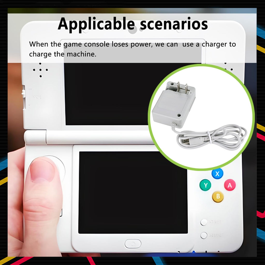 3DS Charger, DTOL 3DS Charger Compatible with Nintendo 3DS/ DSi/DSi XL/ 2DS/ 2DS XL/New 3DS 100-240V Wall Plug Adapter 2 Pack
