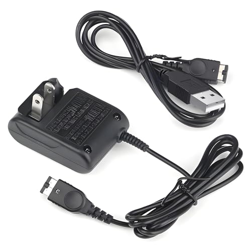 Vranzoral Gameboy Advance SP Charger - AC Wall Adapter & USB Charging Cable Compatible with Nintendo DS/GBA SP Systems, Portable Travel Power Cord for Gaming Accessories