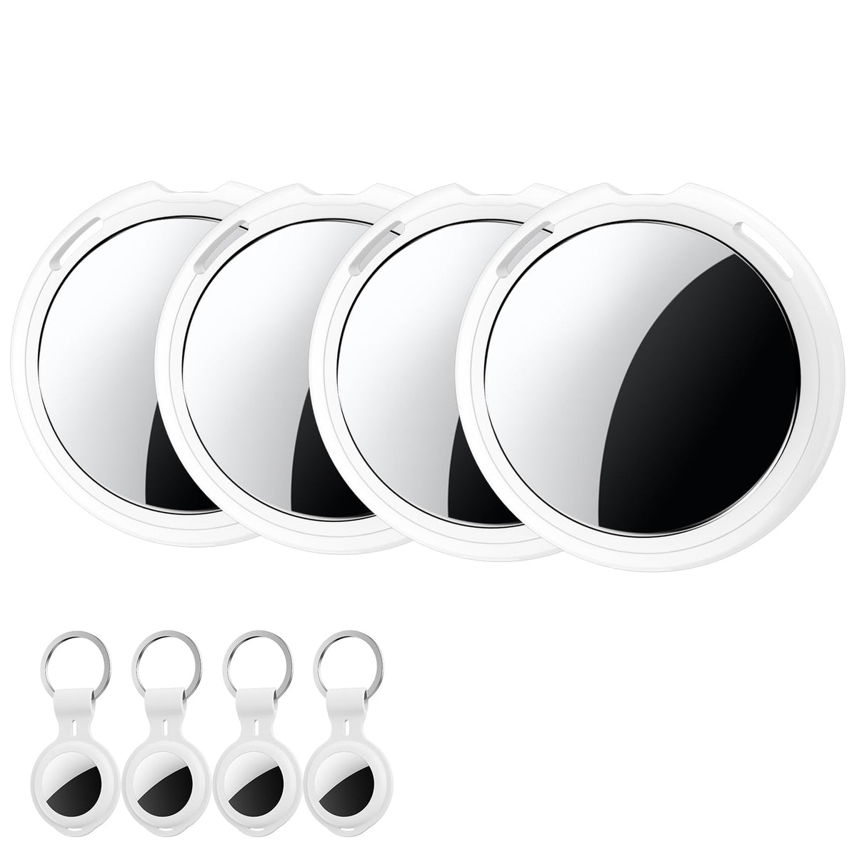 4 Pack Smart Tracker Tags MFi Certified Item Finder Apple Find My iOS Only | Bluetooth Air Worldwide Tracking Tracker Tags Waterproof Key Finder Locator with Sound for Luggage Wallet Pets Dogs Cats