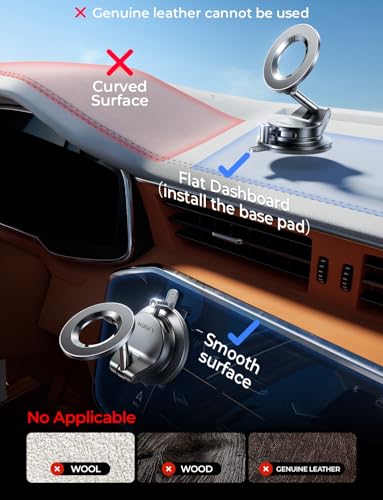LISEN for MagSafe Car Mount [3800gf Strong Magnet&90+LBS Suction] 360° Adjustable Vacuum Magnetic Phone Holders for Your Car, for iPhone 18 Pro Max 17 16 15 14 13 12 Plus Air for Shower All Smartphone