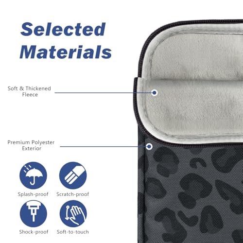 Dadanism 6-7 Inch Universal Padded Sleeve for eReader, Leopard | Protective Carrying Case Fits 7" Paperwhite/Colorsoft Signature Edition eReader, 6" Kobo Clara BW/Colour,7" Kobo Libra Colour