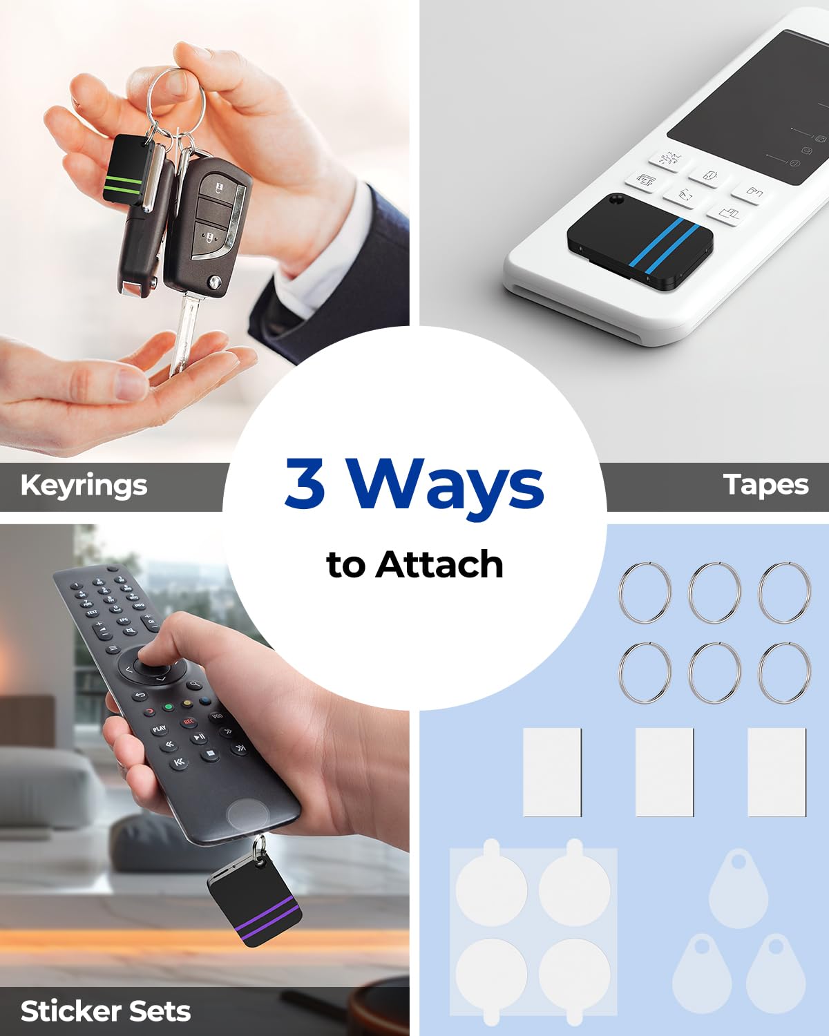 Esky Key Finder Locator with 85dB Noise Sound 6 Receivers Item Finder | Stick-on TV Remote Control Finder, Wallet Tracker Key Finders for Finding Keys,Phone, Glasses, Pet Remote Gift Idea