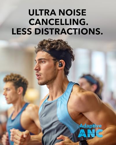 Soundcore Sport X20 by Anker Noise Cancelling Workout Earbuds, Ear Hooks | Rotatable and Extendable Ear Hooks, Deep Bass, IP68 Waterproof, Sweatproof, Dustproof, 48H Playtime, Sport Earbuds for Gym