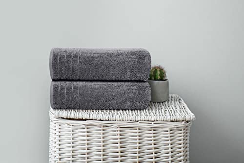 Tens Towels 4 Piece Extra Large Bath Towels 30 x 60 Inches, Dark Grey | 100% Cotton, Larger & Lighter Weight, Quicker to Dry, Super Soft and Absorbent, Perfect for Bathroom