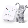 HANYCONY Surge Protector Power Strip, 1080J, 5 Ft Braided Extension Cord | 8 Outlets 4 USB Ports(2 USB C), Outlet Extender, Flat Plug, Wall Mount, Desk Charging Station, Home Office, Dorm Room ETL