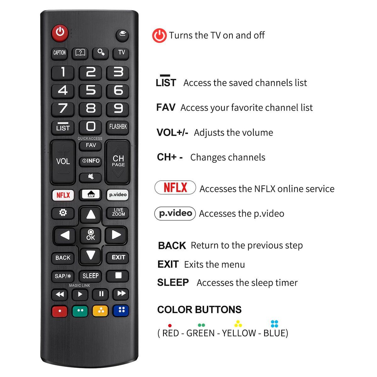Universal for LG Smart TV Remote Control Replacement with Battery | for All LG OLED 3D Thinq TVs | 1‑Year Warranty | for AKB75095307 AKB75375604 AKB74915305 AK75675304 AKB76040302 AKB76037601