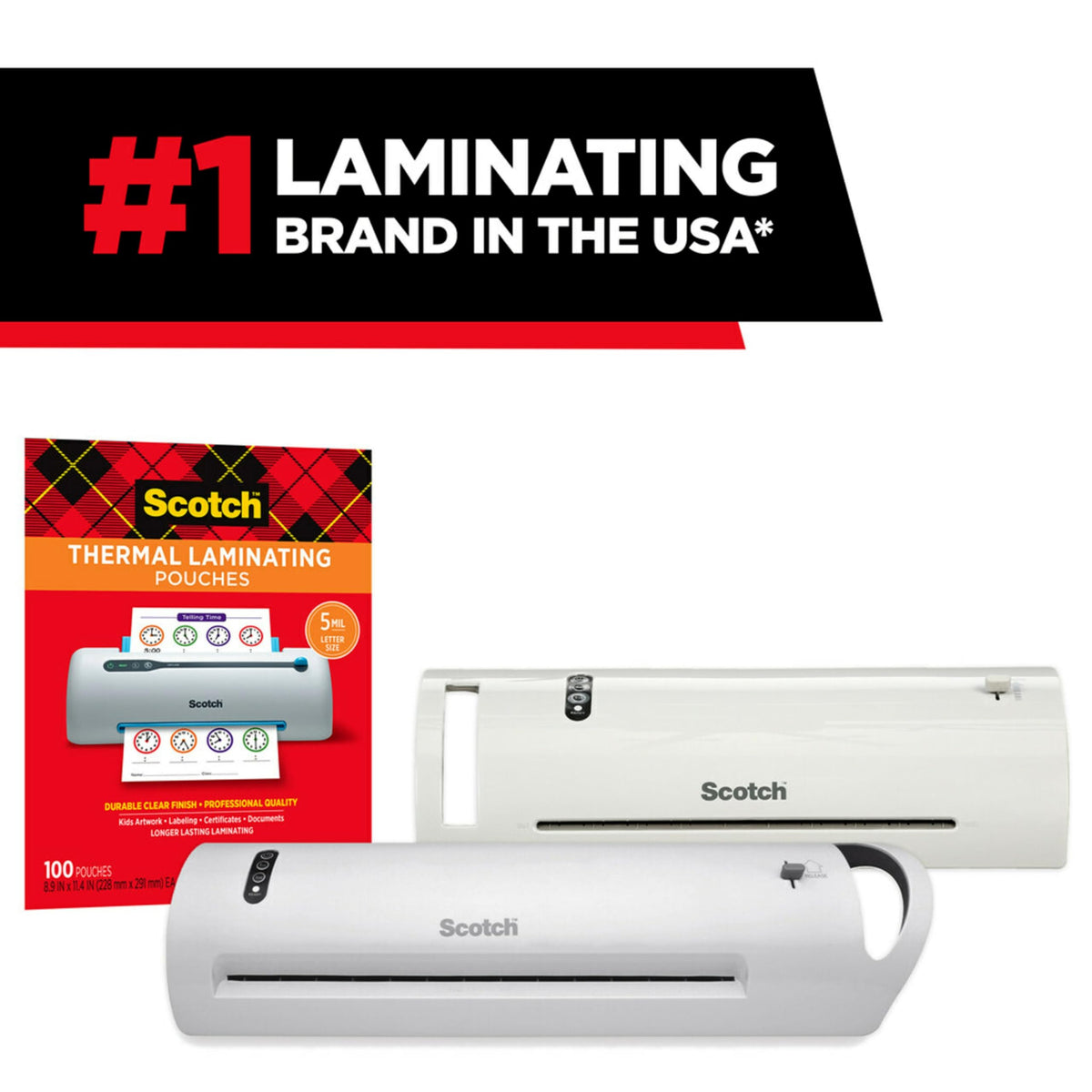 Scotch Thermal Laminating Pouches, 200 Count, Clear, 3 mil. | Ideal Office or School Supplies, Fits Letter Sized Paper (8.9 in. × 11.4 in.)