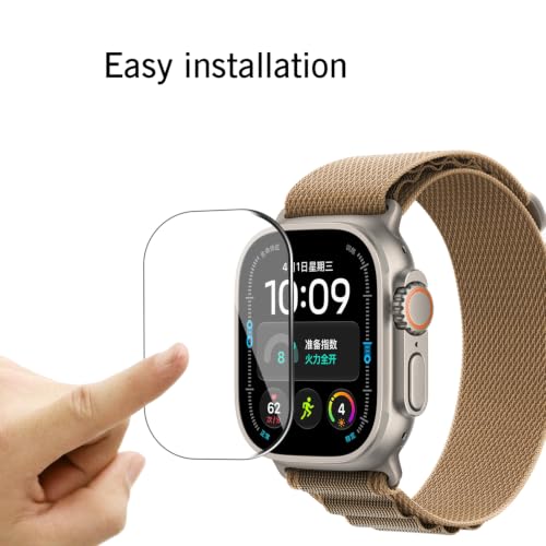 Ailun 3 Pack Screen Protector for Apple Watch Ultra 4/3/2/Ultra [Clear] | 49mm, Tempered Glass Film, Anti-Scratch, High Definition, Touch Sensitive