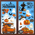 Halloween Window Clings Stickers Decor Fall Halloween Decorations Indoor | 8 Sheets Large Ghost Pumpkin Window Clings for Glass Windows & Doors, Holiday Window Decals for Home Office Classroom Parties