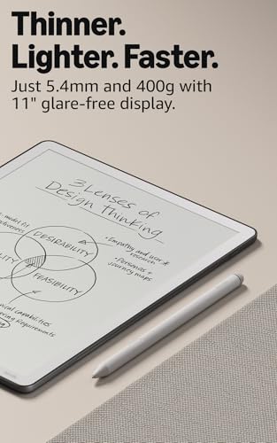 Amazon Kindle Scribe 32GB (newest model) — 11” display with front light, paper-like feel, and no distractions — Write in notebooks, docs, and books. Pen included - Graphite