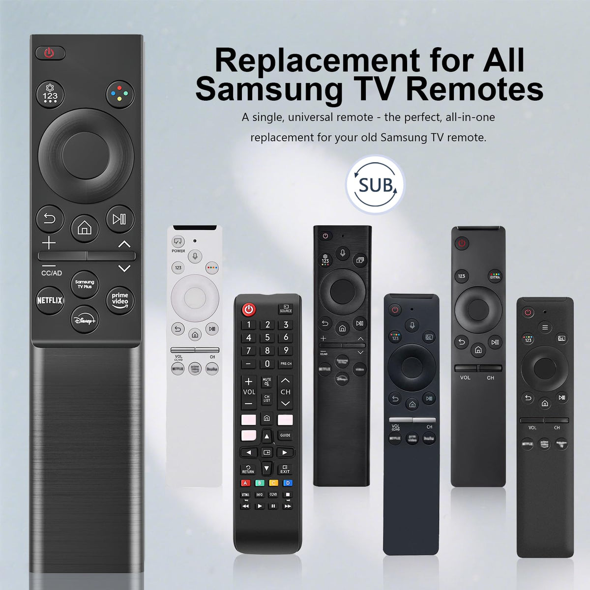 Replacement for Samsung TV Remote Control, Universal for All Samsung TVs | for 2015-2026 All Crystal UHD, Frame, QLED, OLED, Neo QLED Smart TVs