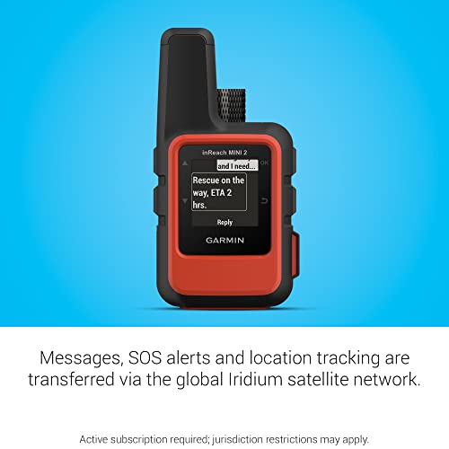 Garmin inReach® Mini 2, Satellite Communicator, Orange | SOS Satellite Communicator with Navigation, Two-Way Messaging Beyond Cell Service, 24/7 Garmin Response℠