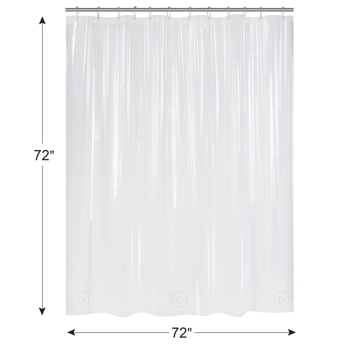 AmazerBath Plastic Shower Curtain Clear Premium PEVA, Clear Shower Curtain Heavy Duty 8G, Weighted Shower Curtains for Bathroom Accessories with 3 Big Stones and 12 Rustproof Grommets, 72x72 Inches