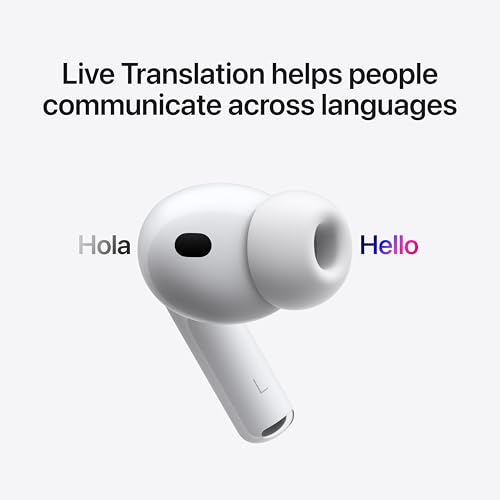 Apple AirPods Pro 3 Wireless Earbuds with Active Noise Cancellation | Live Translation, Heart Rate Sensing, Hearing Aid Feature, Bluetooth Headphones, Spatial Audio, USB-C Charging