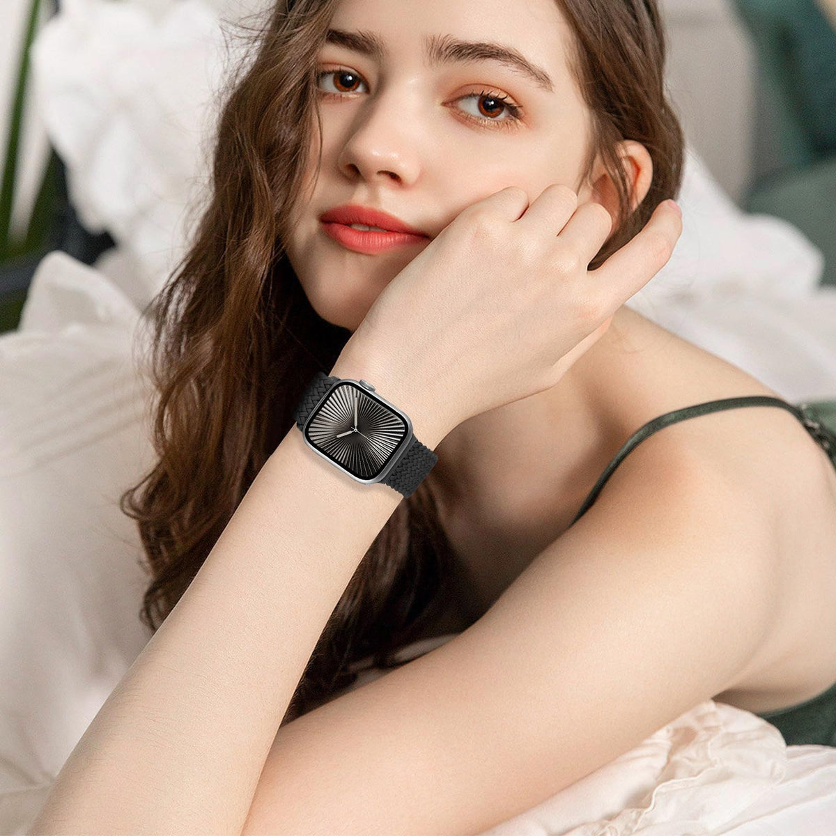 Magnetic Braided Stretchy Loop - Compatible with Apple Watch Band Women Men | 42mm 46mm 40mm 41mm 44mm 45mm 38mm 49mm Sport Solo Loop,Elastic Fabric Nylon Strap for iWatch 12 11 10 9 8 7 6 5 4 3 SE Ultra