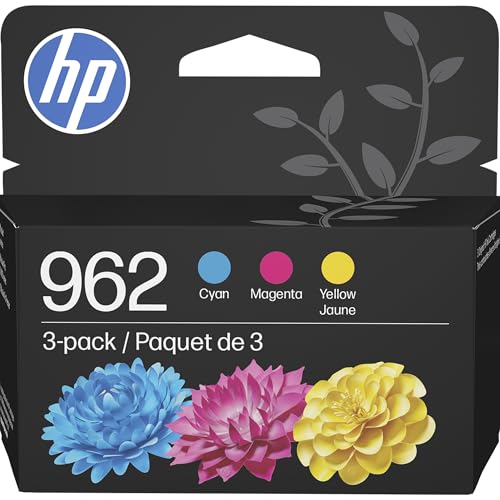 HP 962 Cyan, Magenta, Yellow Ink Cartridges | Works with OfficeJet 9010, 9020 | Eligible for Instant Ink | 3YP00AN