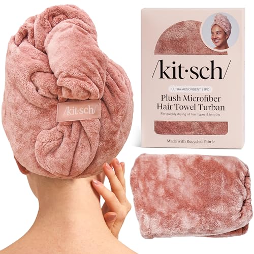 Kitsch XL Microfiber Hair Towel Wrap for Women - Terracotta