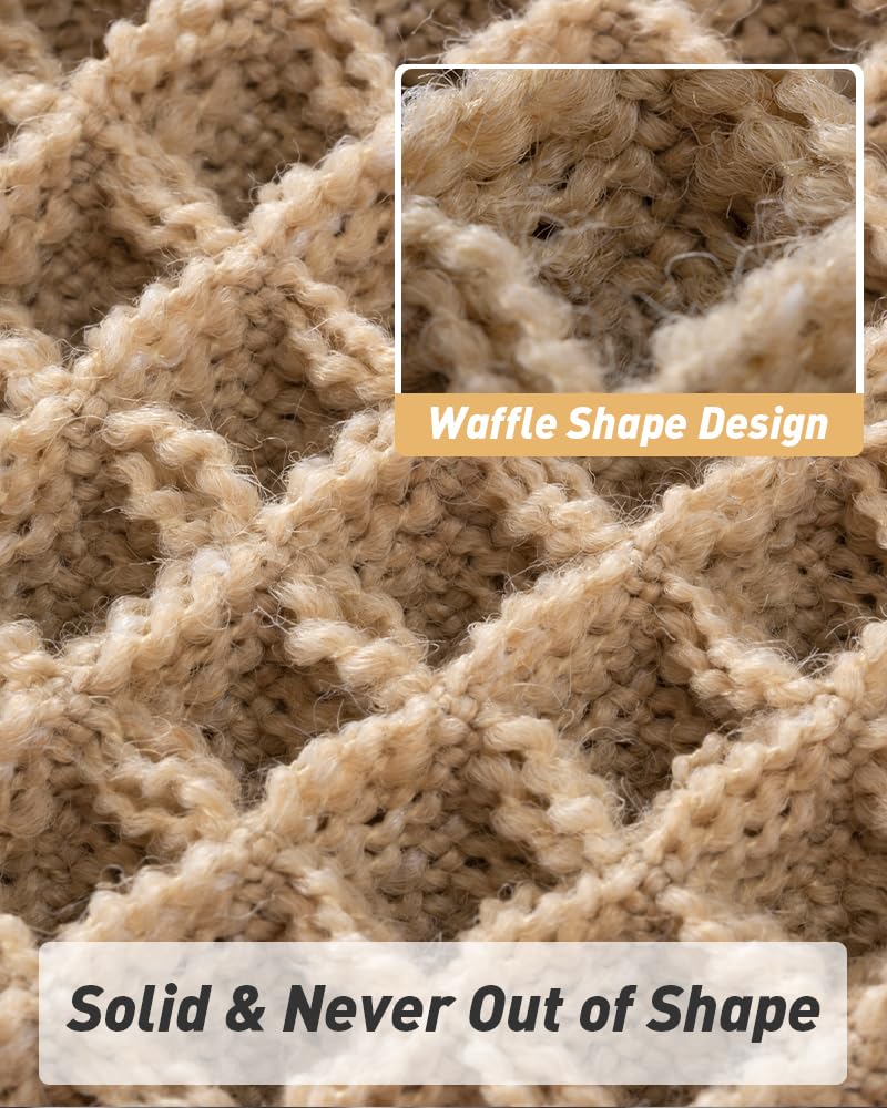 Upgraded Waffle Bath Mat Ultra Absorbent Non Slip Bathroom Mat, 17" x 24" | Brown, Quick Dry Washable Bathroom Rugs, Extra Soft Decorative Bath Rugs for Bathroom Floor, Beside Tub and Shower