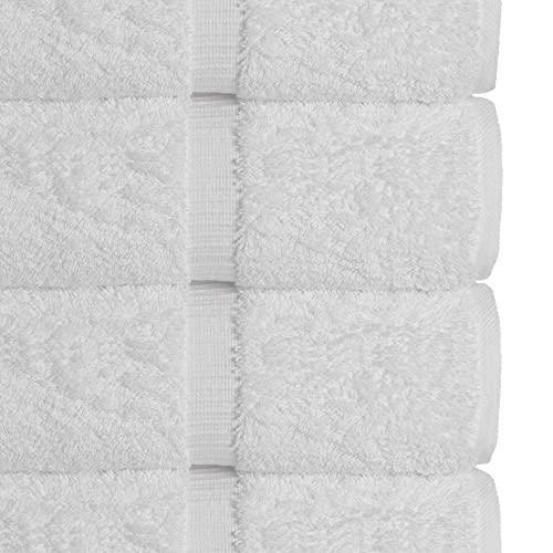 Chakir Turkish Linens 100% Cotton 4-Pack Bath Towels 27x54, White | Premium Cotton Turkish Bath Towels, Set Of 4 At 27x54, Oeko-Tex Certified, Soft Plush And Absorbent