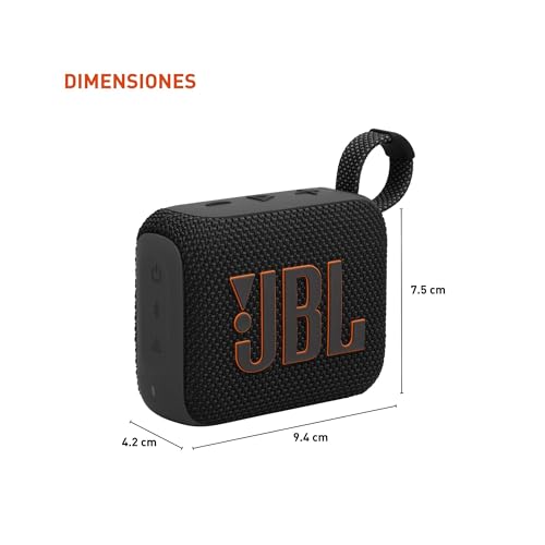 JBL Go 4 - Ultra-Portable, Waterproof and Dustproof Bluetooth Speaker, Big JBL Pro Sound with Punchy bass, 7-Hour Built-in Battery, Made in Part with Recycled Materials (Black)