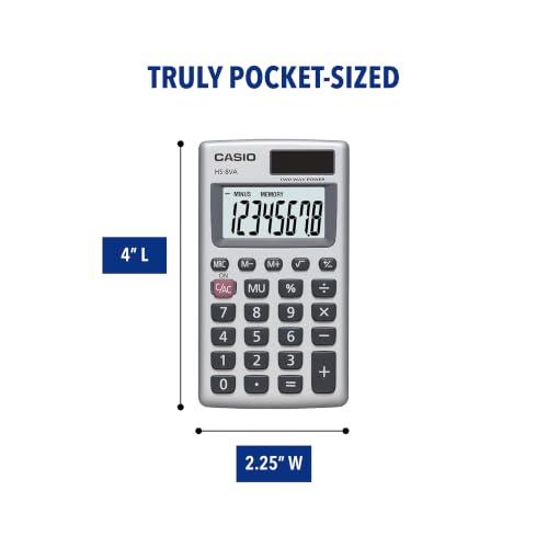 Casio HS-8VA Mini 6-Function Calculator