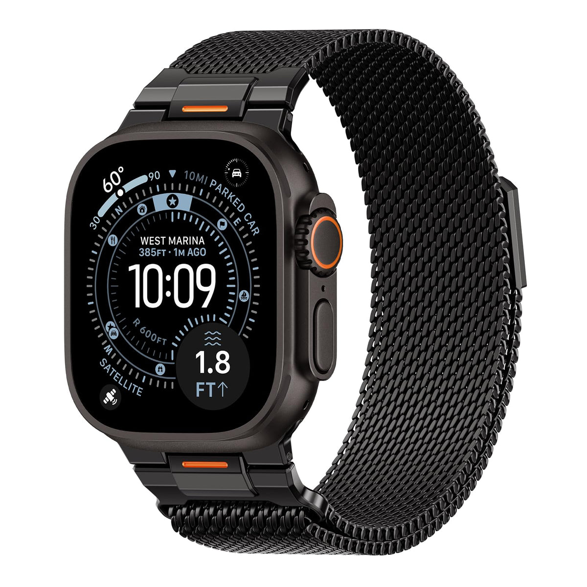 Milanese Loop for Apple Watch Ultra 4/3/2 Band 49mm 40/41/42/44/45/46mm Men | Tactical Mecha Strap,Military-Grade Design,Magnetic Metal Mesh Wristband,iWatch Ultra 2/3/4 Series 12/11/10/9/8/7/6/5/4 SE