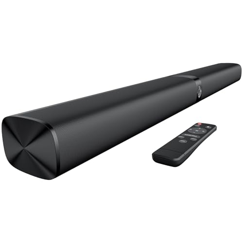 Assistrust Sound Bar for Smart TV, Soundbar with Bluetooth/ARC/Opt/AUX Connect, Auto Volume Boost, 3 Equalizer Modes, 2 in 1 Detachable Soundbar for TV/PC/Gaming/Projectors