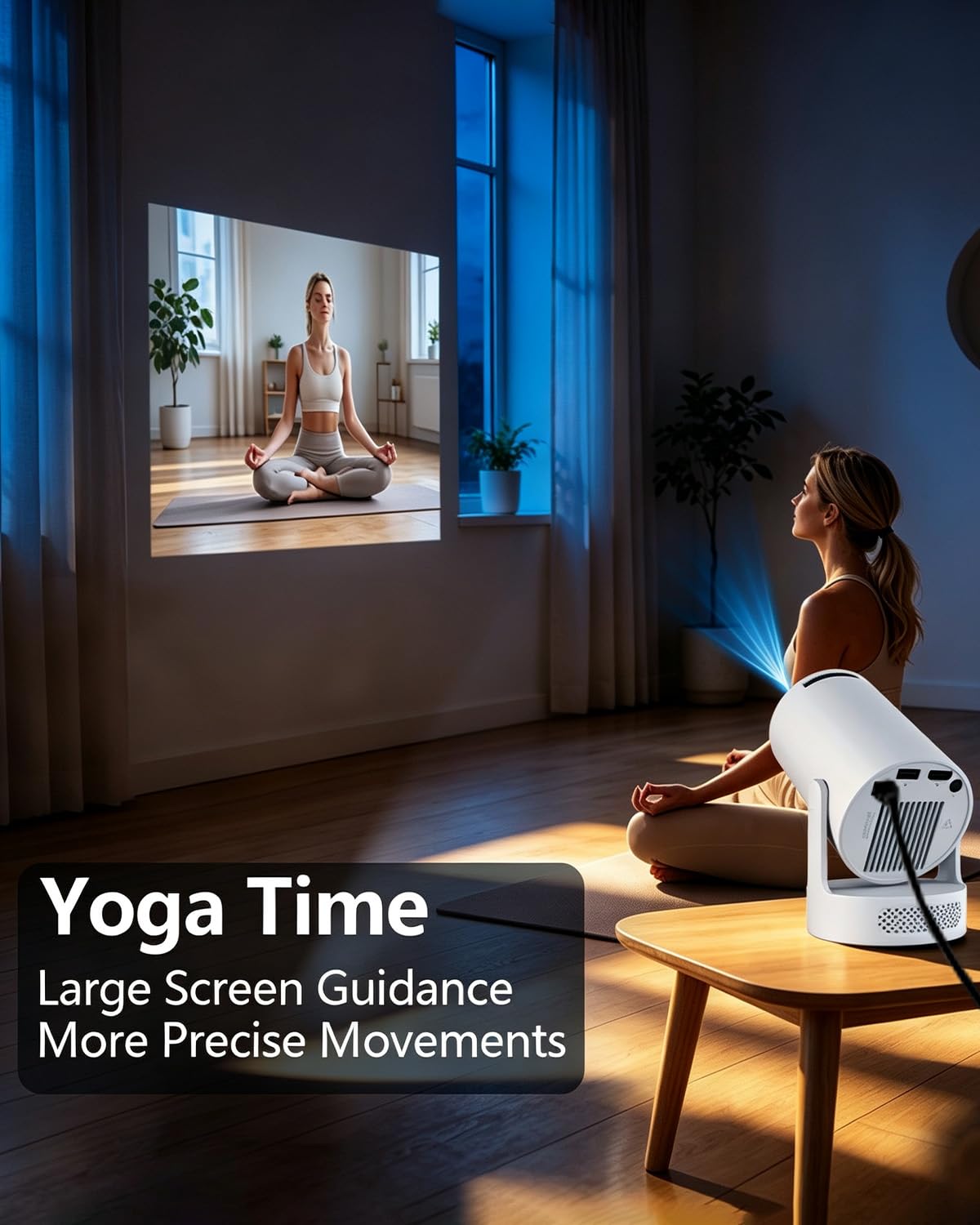 Mini Projector with WiFi 6 and Bluetooth 5.4, Portable Projector 4K Support, 180 ANSI, 5W Soundbase Speaker, Auto Vertical Keystone 210°Rotatable Smart Proyector for Movie Home Outdoor
